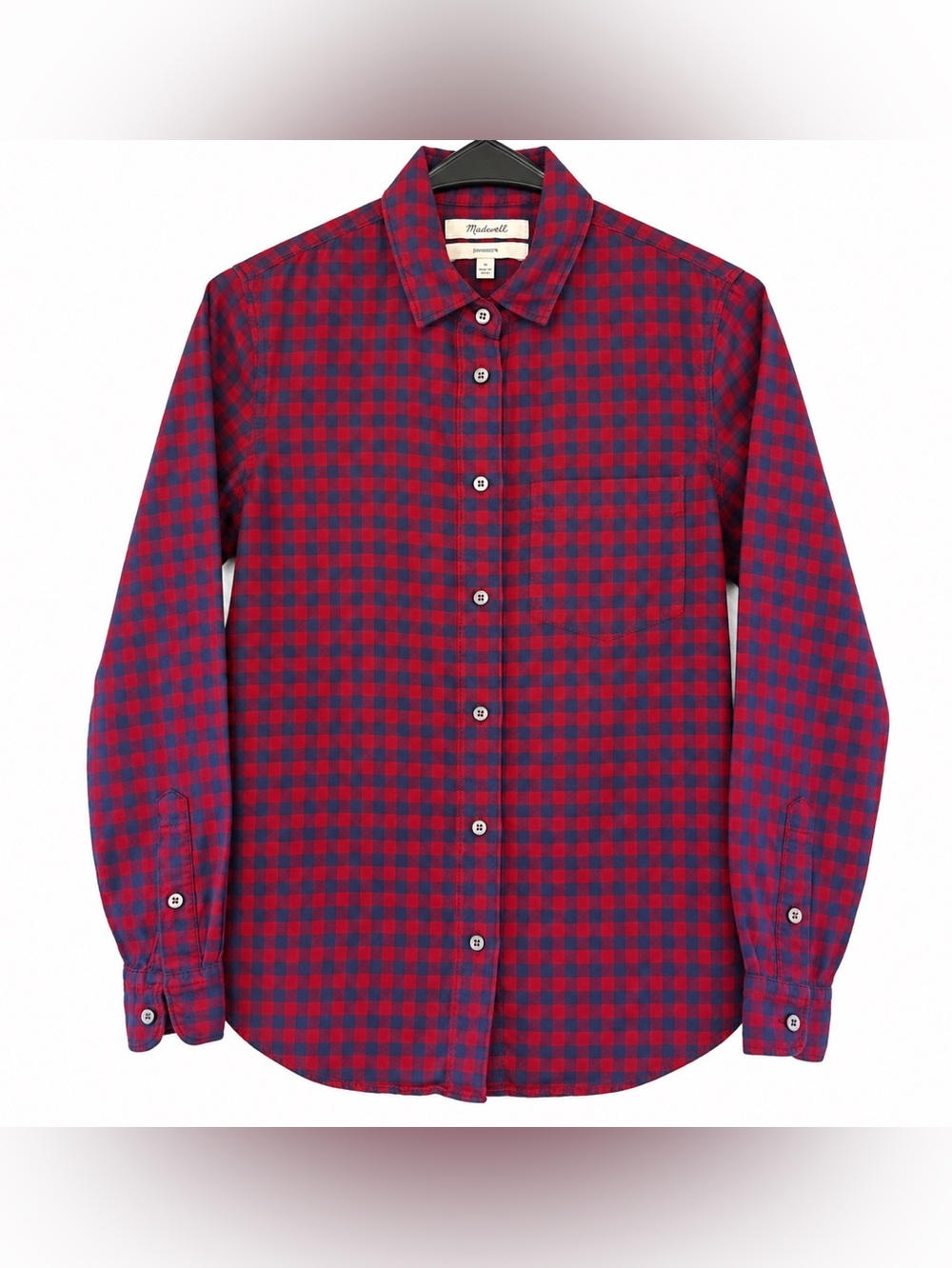 Madewell Shrunken Red/Navy Buffalo Gingham Check Button-Up Shirt XXS